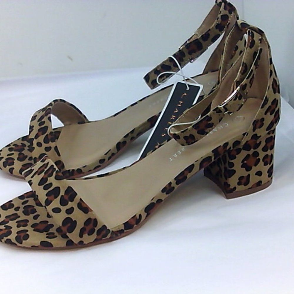 Vegan Faux Suede Leopard Strappy Sandals - Picture 1 of 11